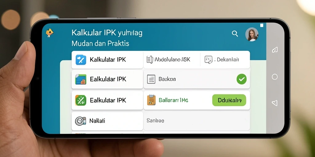 Antarmuka sederhana dan fungsional dari Kalkulator IPK IOSBET.