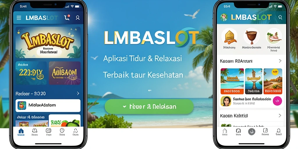 Antarmuka LMBASLOT menampilkan fitur Tidur & Relaksasi yang menarik.