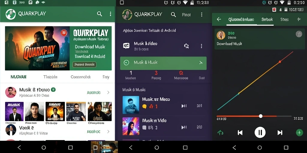 Tampilan antarmuka QUARKPLAY yang user-friendly untuk Download Musik.