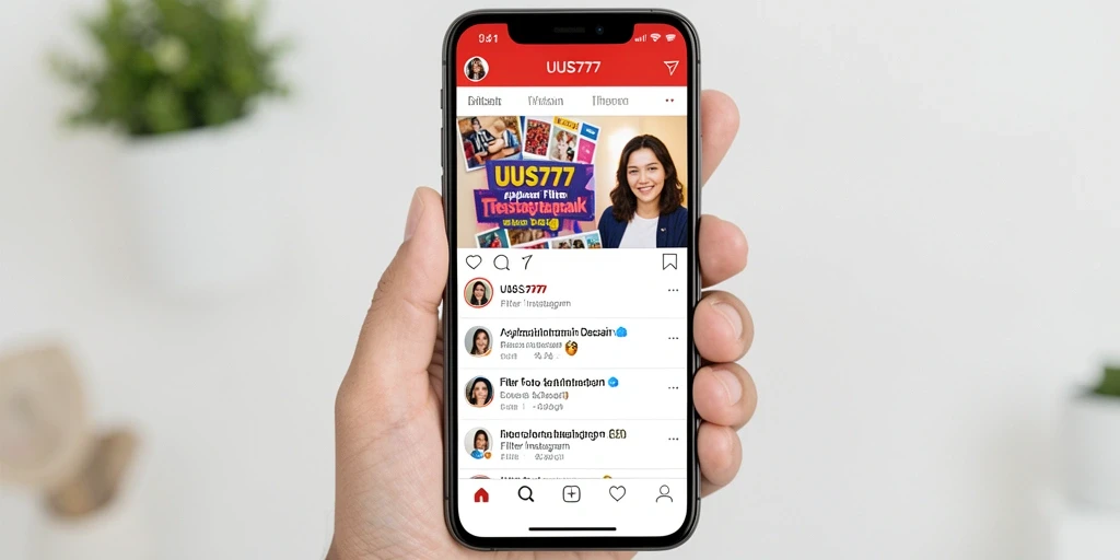 Tampilan antarmuka aplikasi UUS777 untuk filter Instagram yang menarik.