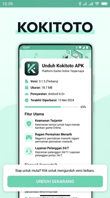 Tampilan halaman APK kokitoto