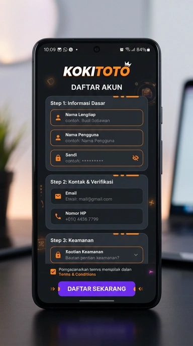 Tampilan halaman daftar kokitoto