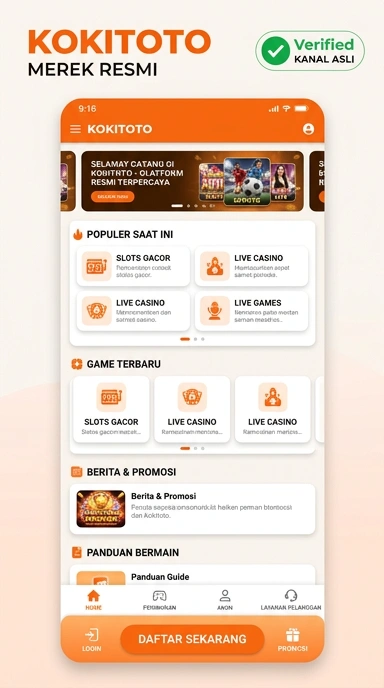 Tampilan kanal resmi kokitoto